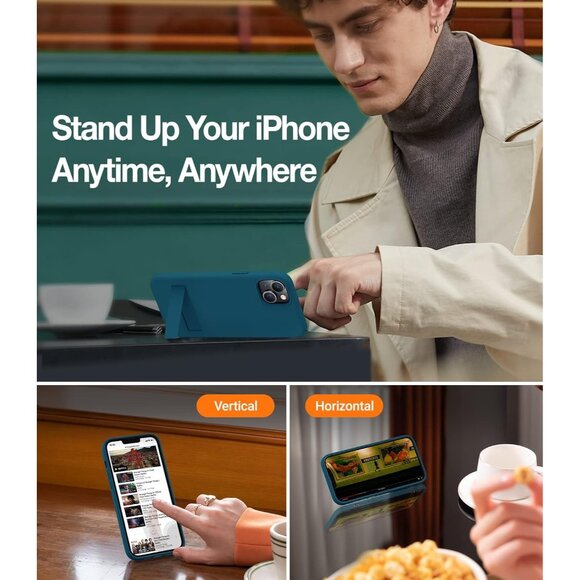 case for iPhone 14+, 15 plus Invisible Kickstand Military Grade Drop Soft-Touch - Picture 2 of 6